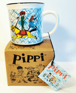 TAZA PIPPI BLANCA CON RAYAS HORIZONTALES