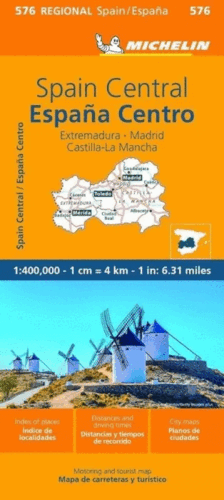 MAPA REGIONAL ESPAÑA CENTRO 576. EXTREMADURA, MADRID, CASTILLA-LA MANCHA 11576