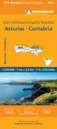 ESPAÑA NOROESTE - ASTURIAS CANTABRIA MAPA REGIONAL 572 (2024)